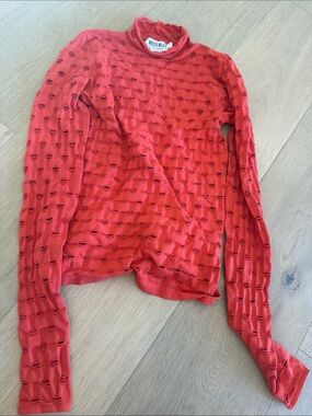 MAISIE WILEN | Sleeveless Perforated Turtleneck | Small stretch top